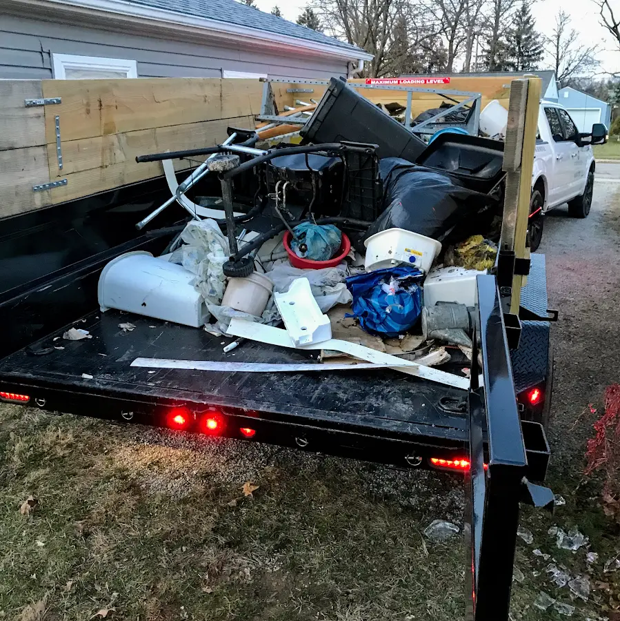 Roll-off dumpster delivered to a residential driveway in Pendleton